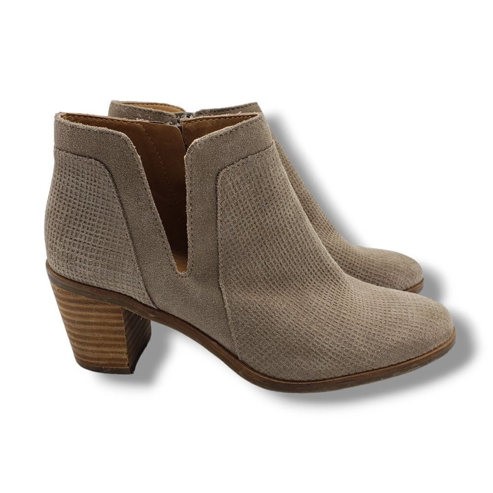 Lucky Brand Ponic Ankle‎ Boots Womens 8 Beige Suede